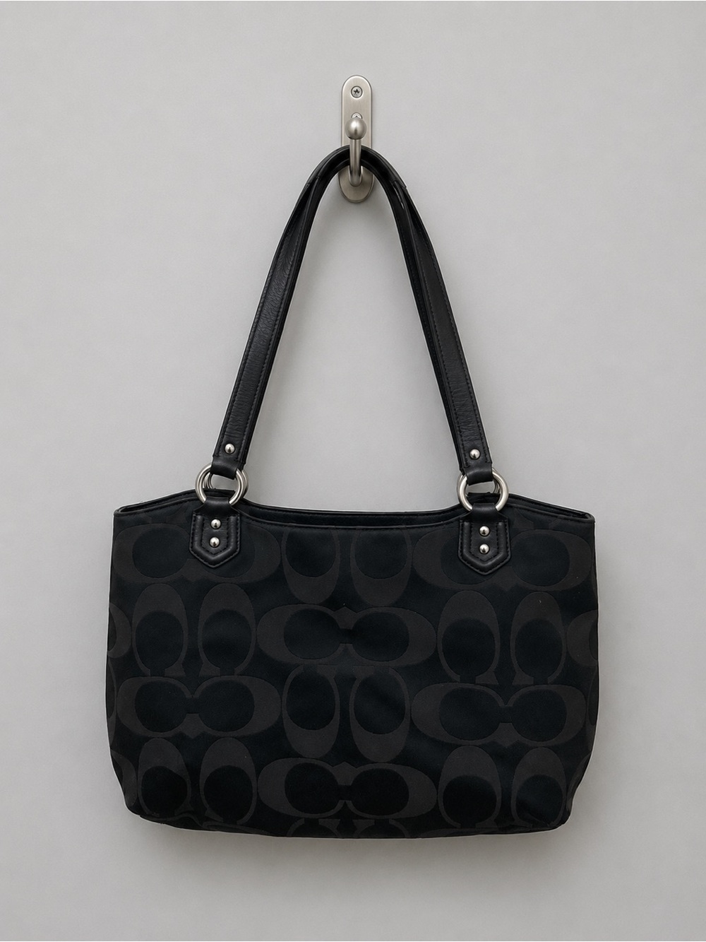 Coach Black Monogram Shoulder Bag - Picture 2 of 5